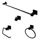 Ver imagem 1 de Kit Banheiro Quadrado Inox Acessórios 4 Peças Preto Fosco:preto Fosco