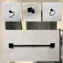Ver imagem 2 de Kit Banheiro Quadrado Inox Acessórios 4 Peças Preto Fosco:preto Fosco