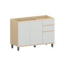 Ver imagem 1 de Balcão de Cozinha para Pia 100% MDF 3 Portas e 2 Gavetas sem Tampo 120cm Aura Luciane Móveis