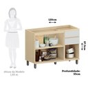 Ver imagem 4 de Balcão de Cozinha para Pia 100% MDF 3 Portas e 2 Gavetas sem Tampo 120cm Aura Luciane Móveis