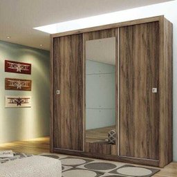 Guarda-Roupa Casal Master 3 Portas Correr com Espelho Santos Andirá - 2