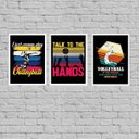 Ver imagem 1 de Kit 3 Quadros Volleyball Vintage 45x34cm - com vidro:Madeira preta