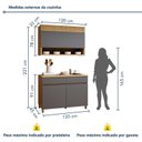 Ver imagem 3 de Cozinha Completa Modulada 2 Peças 3 Portas 2 Gavetas 100% MDF Realeza Premium Cinza/Carvalho/Titânio