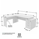 Ver imagem 3 de Conjunto 2 Peças Mesa de Escritório em L com Gavetas e Cadeira Ergonômica 190cm Netflex Branco