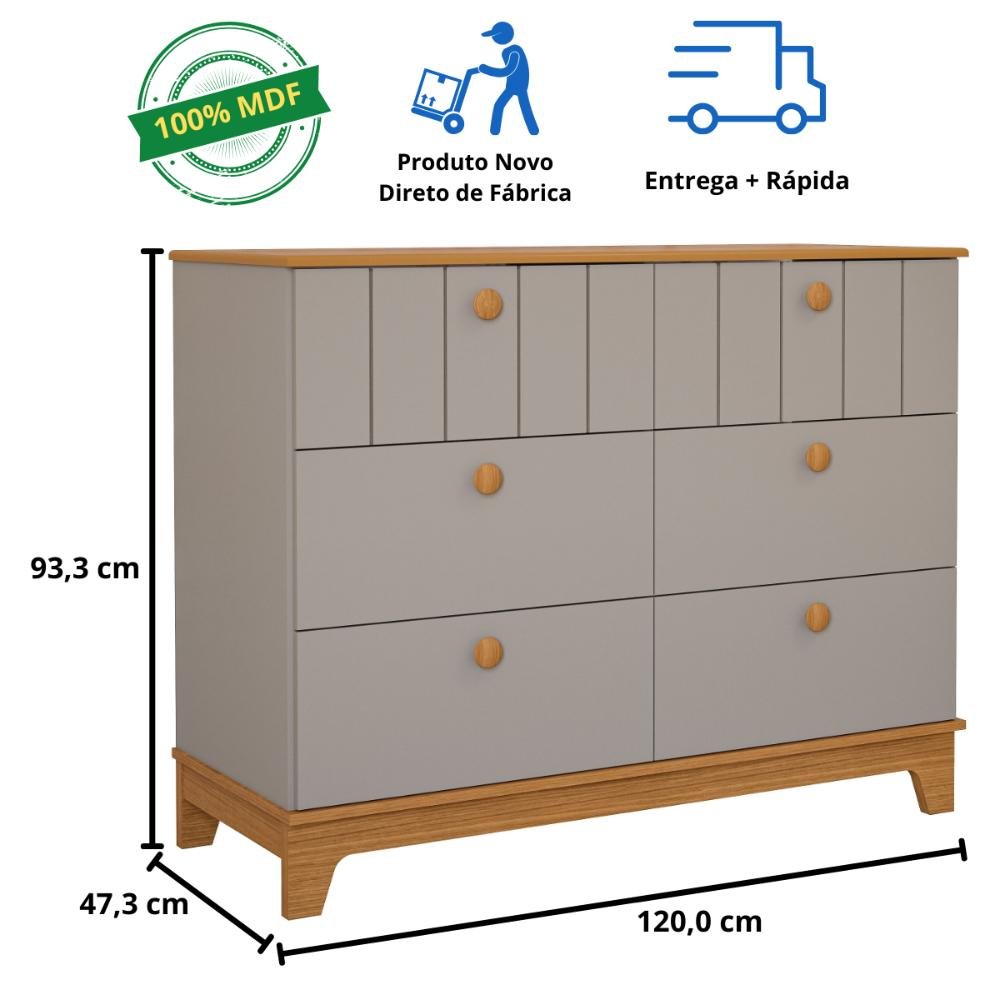 Quarto de Bebê Completo Berço Americano Cômoda 100% Mdf - 9