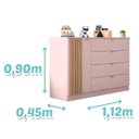 Ver imagem 4 de Cômoda Infantil Ayla 1 Porta e 4 Gavetas Rosê Acetinado - Phoenix Baby