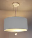 Ver imagem 2 de Lustre Pendente Com Cristal Cúpula Cinza 30x15 2E27