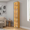 Ver imagem 1 de Cristaleira 1 Porta com LED com Espelho MDF 217,6CMX38CM Luminare Naturale