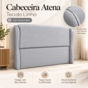 Ver imagem 4 de Cabeceira Atena para Cama Box Casal Estofada Linho Moderna Cinza
