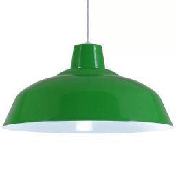 Pendente Retrô 34cm Luminária Lustre Alumínio Verde - Rei Da Iluminação - 3