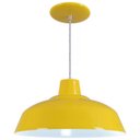 Ver imagem 1 de Pendente Retrô 34cm Luminária Lustre Alumínio Amarelo - Rei Da Iluminação