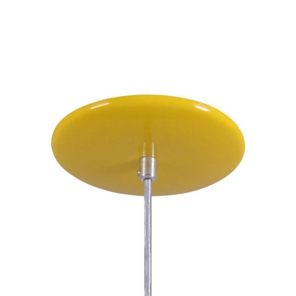 Pendente Retrô 34cm Luminária Lustre Alumínio Amarelo - Rei Da Iluminação - 2
