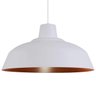 Pendente Retrô 34cm Luminária Lustre Alumínio Branco Textura com Cobre - Rei Da Iluminação - 3