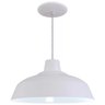 Pendente Retrô 34cm Luminária Lustre Alumínio Branco Textura - Rei Da Iluminação - 1