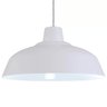 Pendente Retrô 34cm Luminária Lustre Alumínio Branco Textura - Rei Da Iluminação - 3