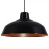 Pendente Retrô 34cm Luminária Lustre Alumínio Preto Fosco com Cobre - Rei Da Iluminação - 3