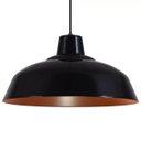 Ver imagem 3 de Pendente Retrô 34cm Luminária Lustre Alumínio Preto Fosco com Cobre - Rei Da Iluminação