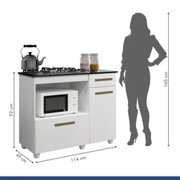 Balcão de Cozinha para Cooktop 2 Portas Violeta Kaiki Móveis - 4