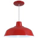 Ver imagem 1 de Pendente Retrô 34cm Luminária Lustre Alumínio Vermelho - Rei Da Iluminação