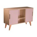 Ver imagem 2 de Aparador Buffet Murano Moderno 2 Portas MDP 115cm Carvalho e Rosa Claro Mercado Das Prateleiras