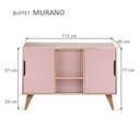 Ver imagem 4 de Aparador Buffet Murano Moderno 2 Portas MDP 115cm Carvalho e Rosa Claro Mercado Das Prateleiras