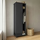 Ver imagem 1 de Armário Multiuso Caribe para Lavanderia e Serviço com Porta e Nicho Vassouras e Prateleiras - Preto