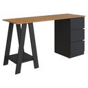 Ver imagem 1 de Mesa Escrivaninha Cavalete com Gavetas B62 135 Cm Mell Preto Novam