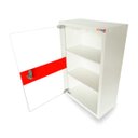 Ver imagem 3 de Caixa Farmacinha com Porta de Vidro e Chave 30x16x46 em Madeira MDF