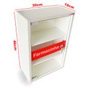 Ver imagem 2 de Caixa Farmacinha com Porta de Vidro e Chave 30x16x46 em Madeira MDF