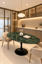 Ver imagem 1 de Oval Saarinen Preto - 130x80cm - Verde Guatemala