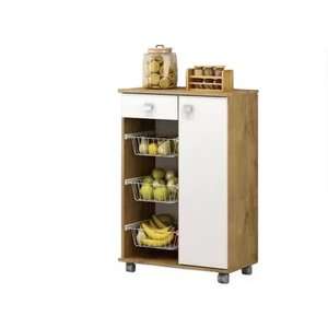 Fruteira Natasha Castanho Branco 1 Gaveta e 1 Porta