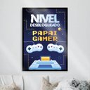 Ver imagem 1 de Quadro Decorativo Papai Gamer 33x24cm - com vidro:Madeira preta