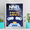 Ver imagem 2 de Quadro Decorativo Papai Gamer 33x24cm - com vidro:Madeira preta