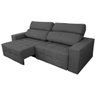 Sofá 4 Lugares Focus 2,50M Retrátil e Reclinável Suede Amassado - Cinza - 2
