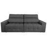 Sofá 4 Lugares Focus 2,50M Retrátil e Reclinável Suede Amassado - Cinza - 5