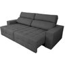 Sofá 4 Lugares Focus 2,50M Retrátil e Reclinável Suede Amassado - Cinza - 3
