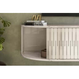 Rack Suspenso Ripado Modena para Tv até 60 Polegadas- Calacata/off White - Madetec - 4