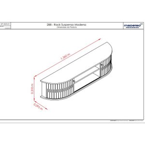Rack Suspenso Ripado Modena para Tv até 60 Polegadas- Calacata/off White - Madetec
