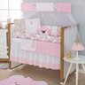 Kit de Berço Trança Enxoval Bebe Menina 10pçs Ursa Dengosa Rosa Floral - Doce Lar Enxovais - 1