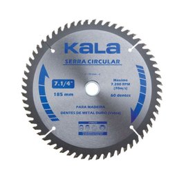 Lâmina de serra circular para madeira 60 dentes 185mm 7.1/4 pol Kala - 1 Lâmina de serra circular para madeira 60 dentes 185mm 7.1/4 pol Kala - 1