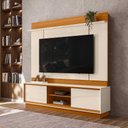 Ver imagem 1 de Rack com Painel Siena para Tv de até 75 Polegadas - Cinamomo Off White - Madetec