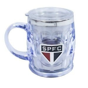 Caneca Térmica Transparente Brasão Metal 500ml - São Paulo