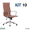 Ver imagem 6 de Kit 10 Cadeiras Office Sevilha Pu Alta Várias Cores - Rivatti