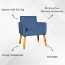 Ver imagem 6 de Kit 3 Poltronas para Recepção Nina Suede Cores Pé Palito 30cm Castanho - Suede