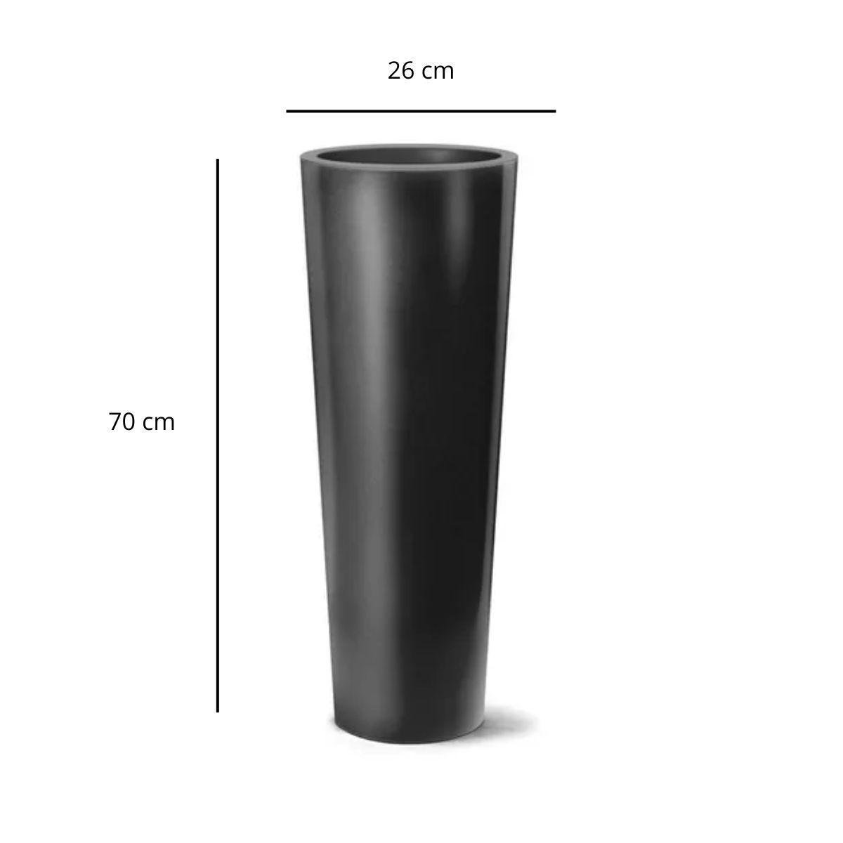 Vaso Rotomoldado em Polietileno Classic Cone 70 Cm Preto - 4