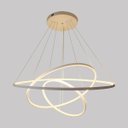 Ver mais imagens de Lustre Pendente Led 100w 3 Aros Aneis Ring 80cm Branco St806