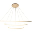 Ver imagem 5 de Lustre Pendente Led 100w 3 Aros Aneis Ring 80cm Branco St806