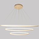 Ver imagem 7 de Lustre Pendente Led 100w 3 Aros Aneis Ring 80cm Branco St806