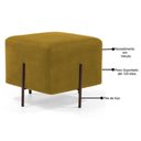 Ver imagem 4 de Puff Decorativo 45cm Base Aço Status B-279 Veludo Mostarda