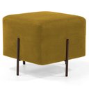 Ver imagem 1 de Puff Decorativo 45cm Base Aço Status B-279 Veludo Mostarda